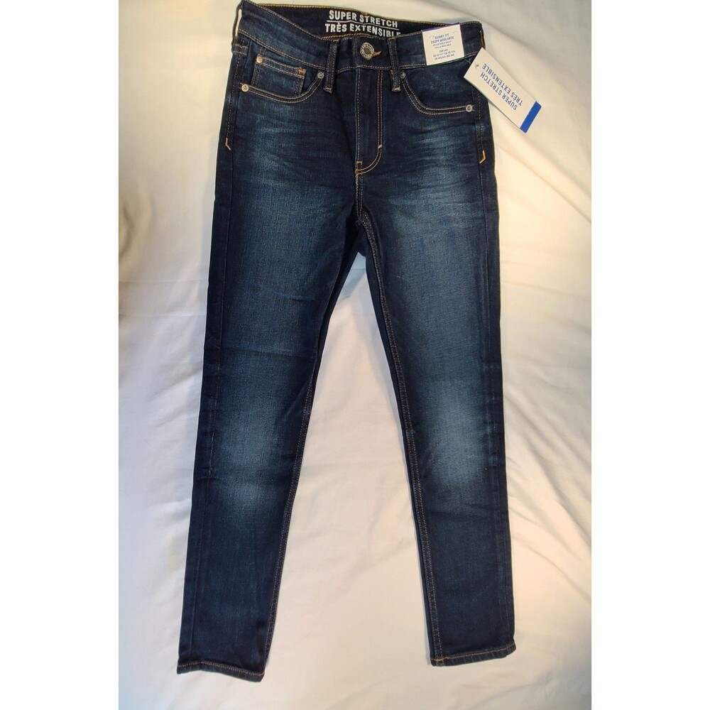 &Denim Kids Size 10-11Y Skinny Fit Super Stretch Dark Wash Jeans NWT